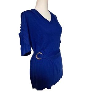 NWT Vintage Nygard Royal Blue Blouse Size Large 14/16